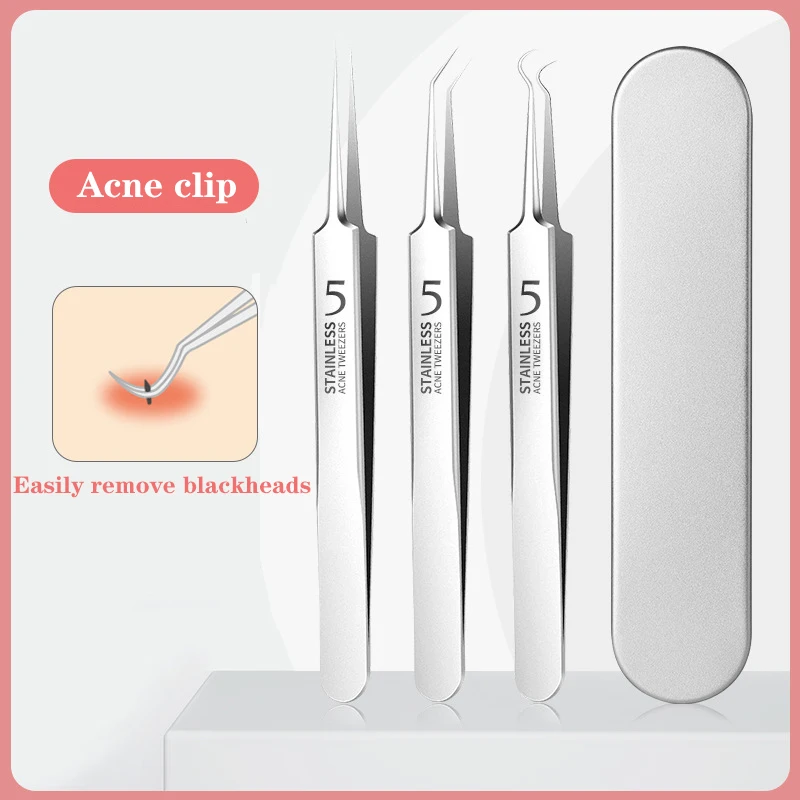 

Stainless Steel Ultra-fine No. 5 Cell Ultra-pointed Acne Blackhead Clip Tweezers Beauty Salon Special Artifact Acne Removal Tool