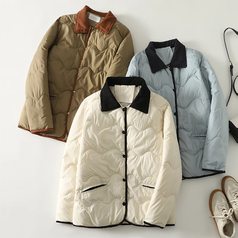 

Облегающее зимнее хлопковое пальто приталенного кроя, легкое теплое, с улучшенным повседневным воротником, модное, удобное хлопковое пальто небольшого размера