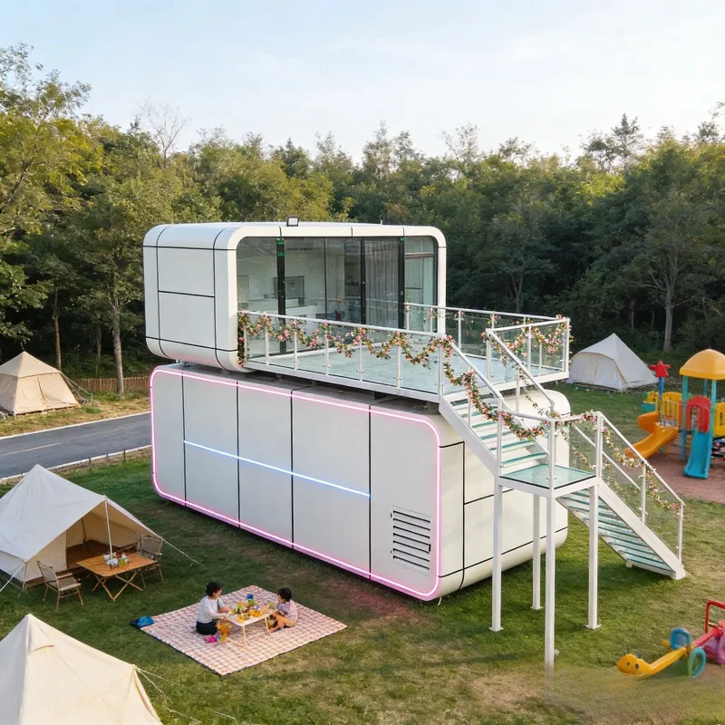 Portable Prefabricated House With Foldable Flat Pack Design for Outdoor Shops and Exhibition Event Booths