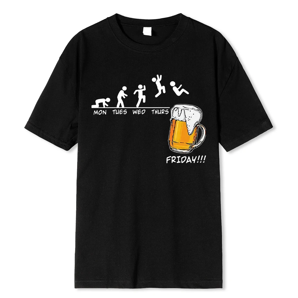 

Friday Beer Print Men's T-Shirts Funny Graphic Hip Hop Summer Men Tshirts Streetwear Cotton Harajuku Casual T-Shirt Short Sleeve