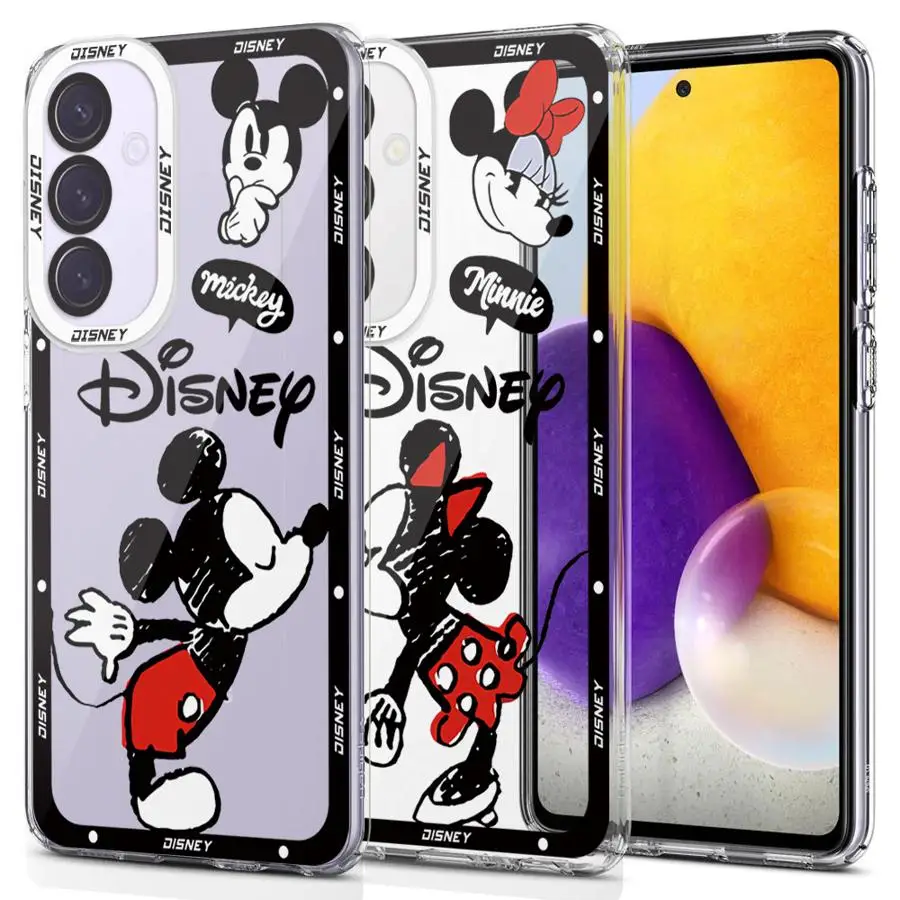 Cute Disney Mickey Minnie Mouse Cover Case for Samsung Galaxy A35 A55A53 A54 A73 A34 A33 A25 A24 A13 A14 A15 Clear Soft Shell