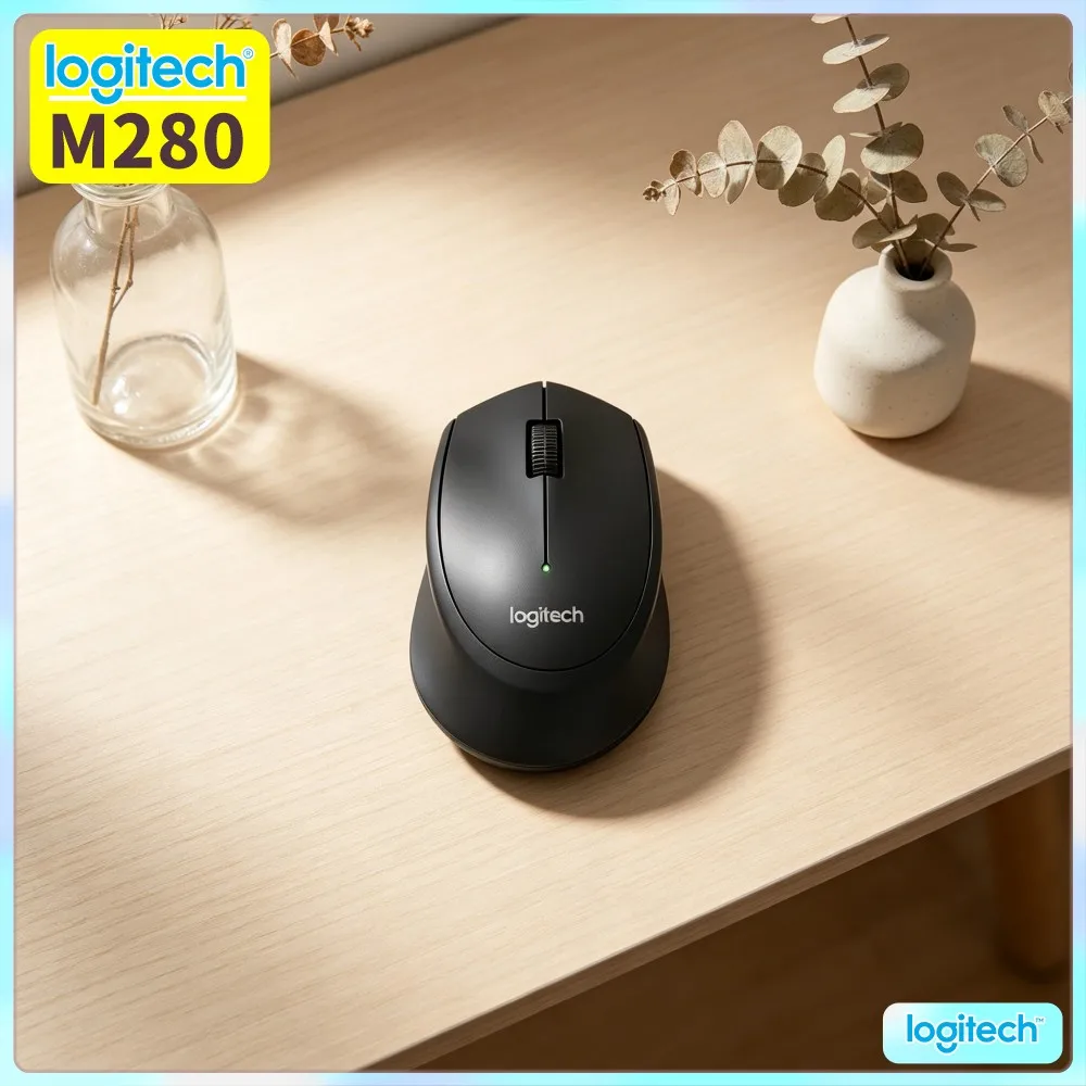 Logitech M280 Ergonomic Wireless Mouse Plug And Play 10M Range 1000 DPI 18-Month Battery For PC Mac Laptop