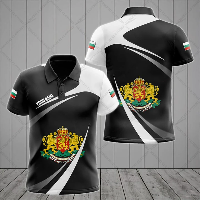 Bulgaria Racing Sports Customized Polo Shirts Summer Casual Streetwear Loose Cool Jersey Oversized Sportswear Short Sleeve Tops