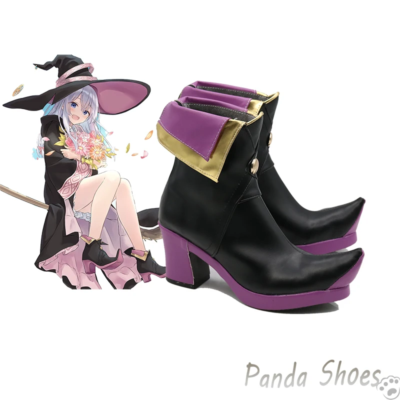 Elaina Cosplay Shoes Anime wanding Witch The Journey of Elaina Cos Boots Ashen Witch Cosplay Costume Prop Shoes for Halloween