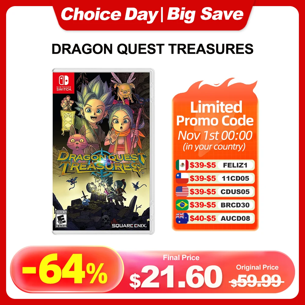 DRAGON QUEST TREASURES Nintendo Switch Game Deals 100% Original Physical Game Card RPG Action Genre for Switch OLED Lite