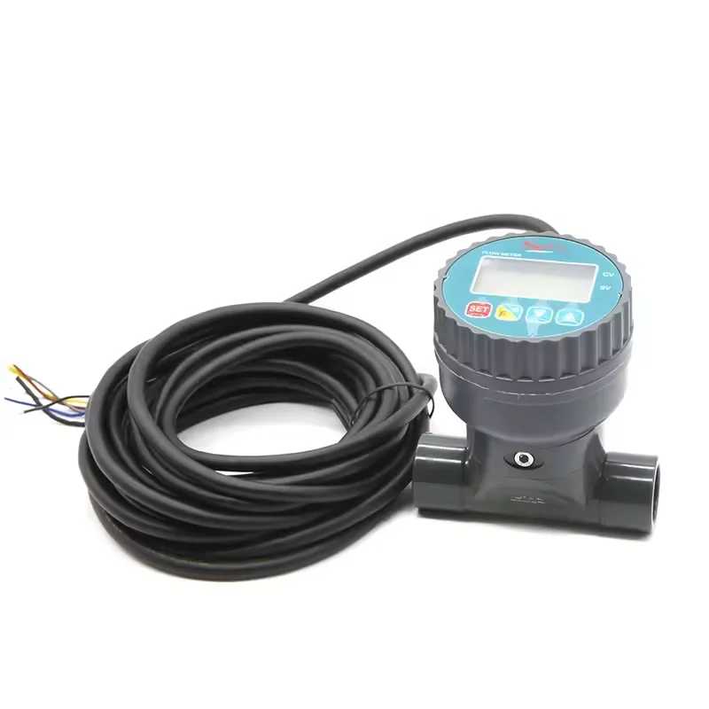 Supply Low Cost Flow Instrument DN15 PVC / SS Turbine Flowmeter 5-100L Digital Water Pulse + RS485 Data Cable Counter Meter