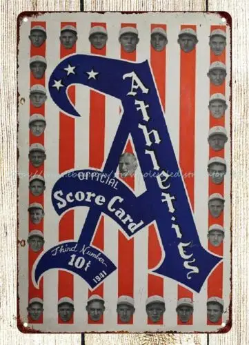 1941 baseball  vs  Program metal tin sign