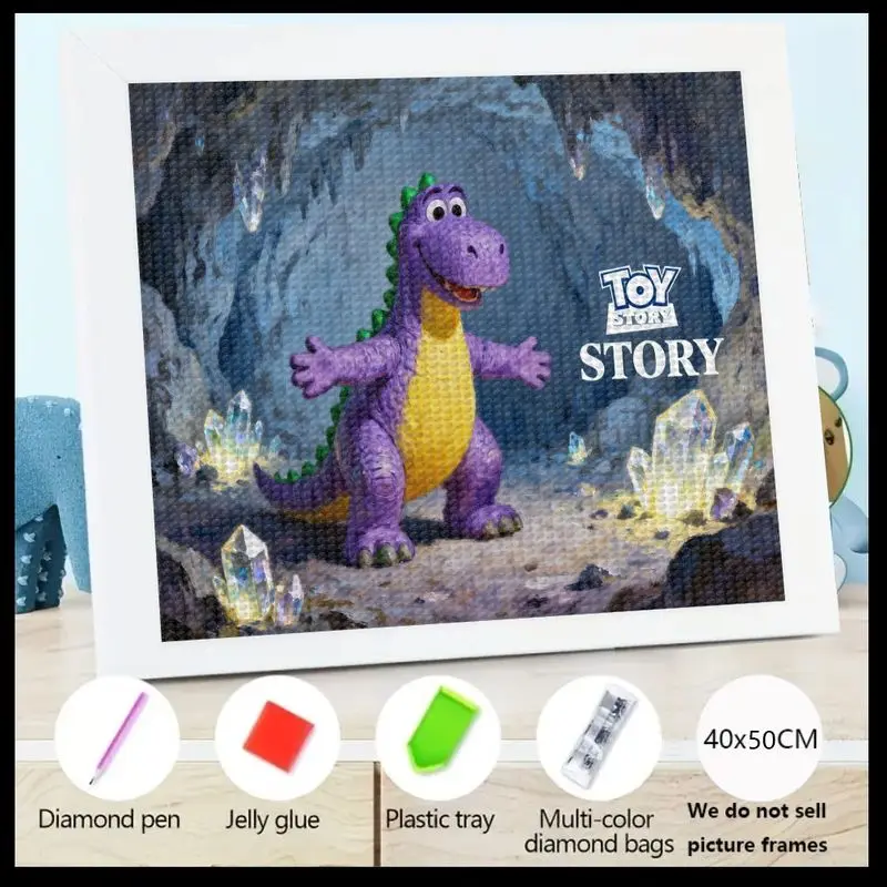 

1 шт. 5D полная дрель DIY набор для алмазной живописи, большой 40x50 см Disney Pixar Toy Story Rex Dinosaur Adventure в сверкающей кристаллической кави