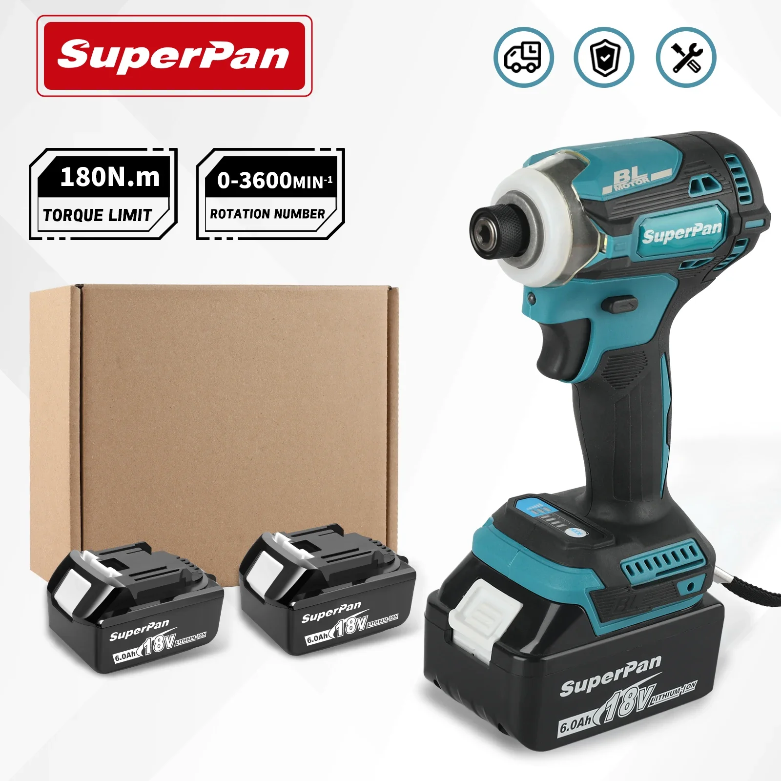 

Бесщеточный ударный шуруповерт Superpan SP171, аккумуляторные электроинструменты, аккумуляторная отвертка, дрели, совместимые электроинструменты, вращающийся инструмент