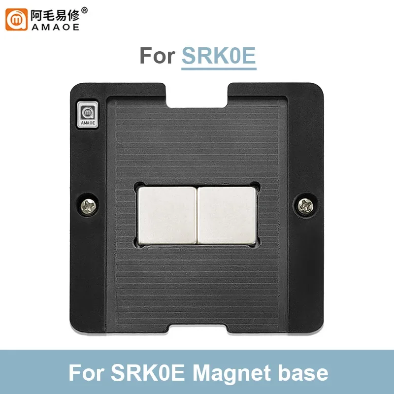 AMAOE SRK0E BGA Reballing stensil, untuk SRK0D-SRK0F-SRK0-SRK0H, pelat Solder lokasi, Platform penanaman baset Magnet