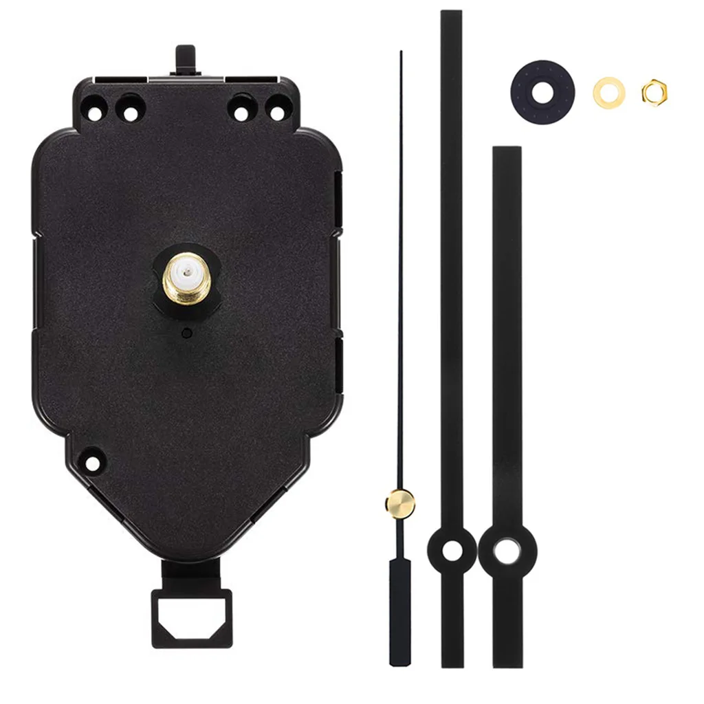 

Pendulum Clock Movement Replacement Long Shaft 20mm Swingable Mechanism Hands Repairing Parts Silent Black Hanging Watch DIY Kit