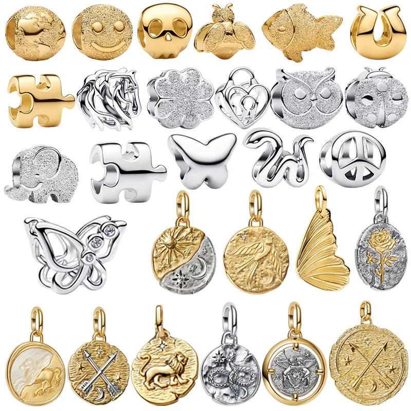 

Coin pendant 925 silver retro round sealed metal skull compass medal beads bracelet necklace parts high-end jewelry