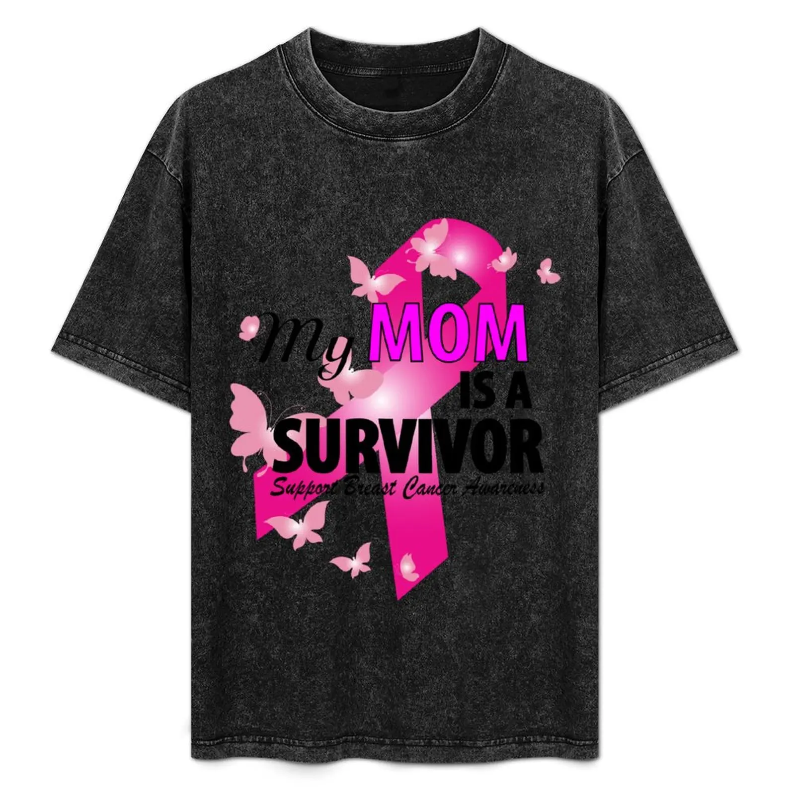 

my mom is a survivor T-Shirt Basic Simple Design Short Sleeve Shirt