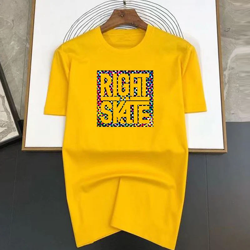 Luxury Brand Right to Skate Letter Print T Shirt For Man Summer Vintage Unisex Oversized T-shirt Y2k Tops Short Sleeve Men\'s