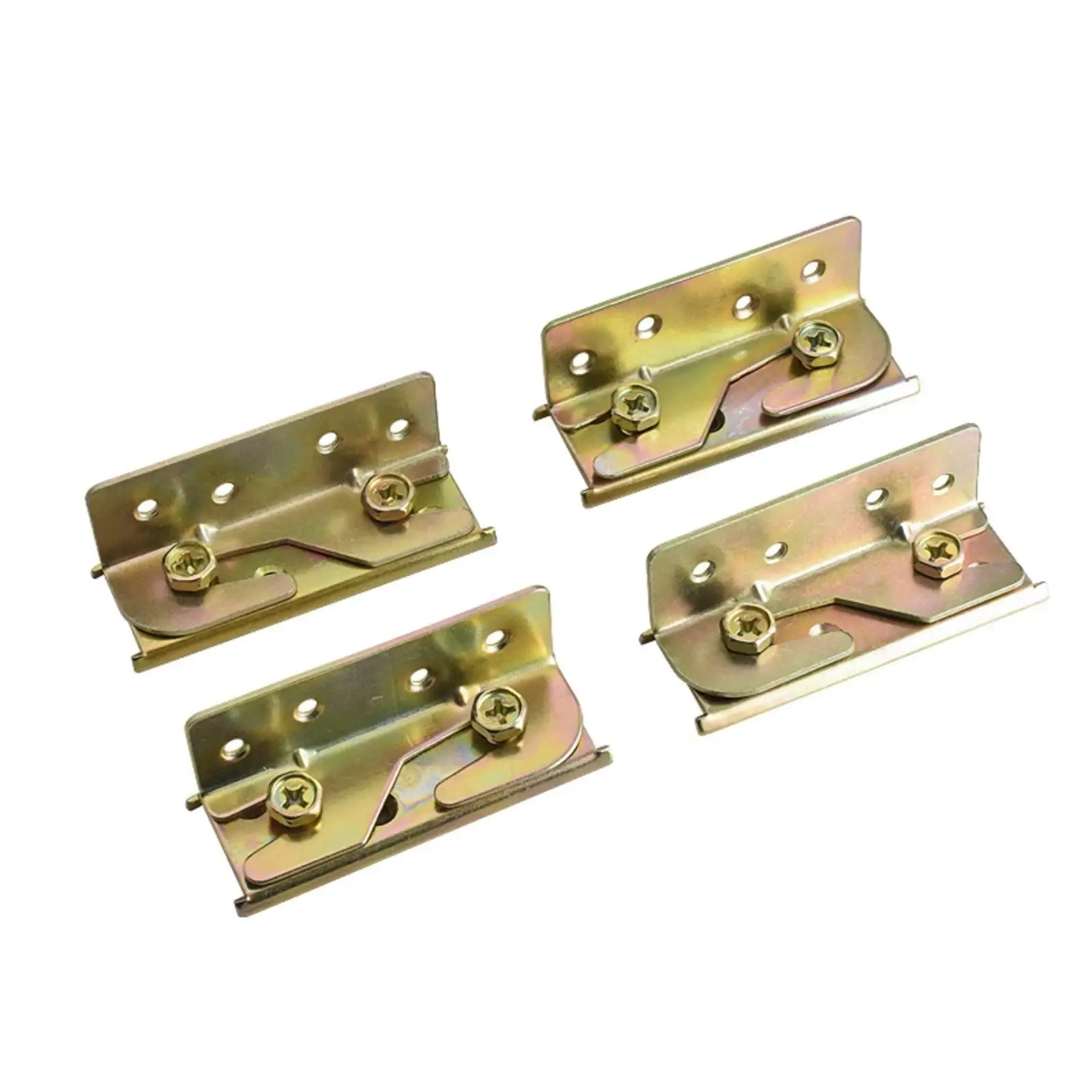 Heavy Duty Steel Bed Hinge for Wood Frame Repair with Hook Lock System for Side Rail and Headboard Alignment Kit