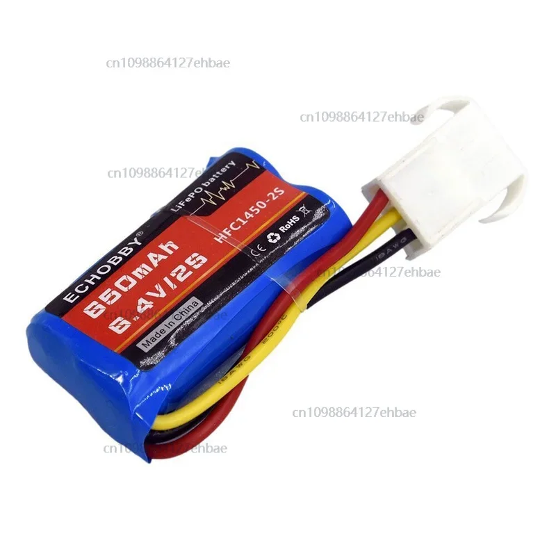 1x for EL4.5-3P female P-TO-R  RC Car Speed Boat 6.4V 2S 650mAh LiFePO Battery