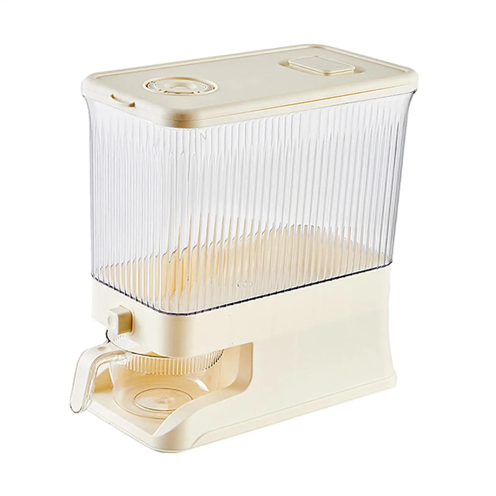 Large Dry Food Container Countertop Rice Dispenser Airtight Cereal Storage Containers and Measuring Cup for Soybean Flour