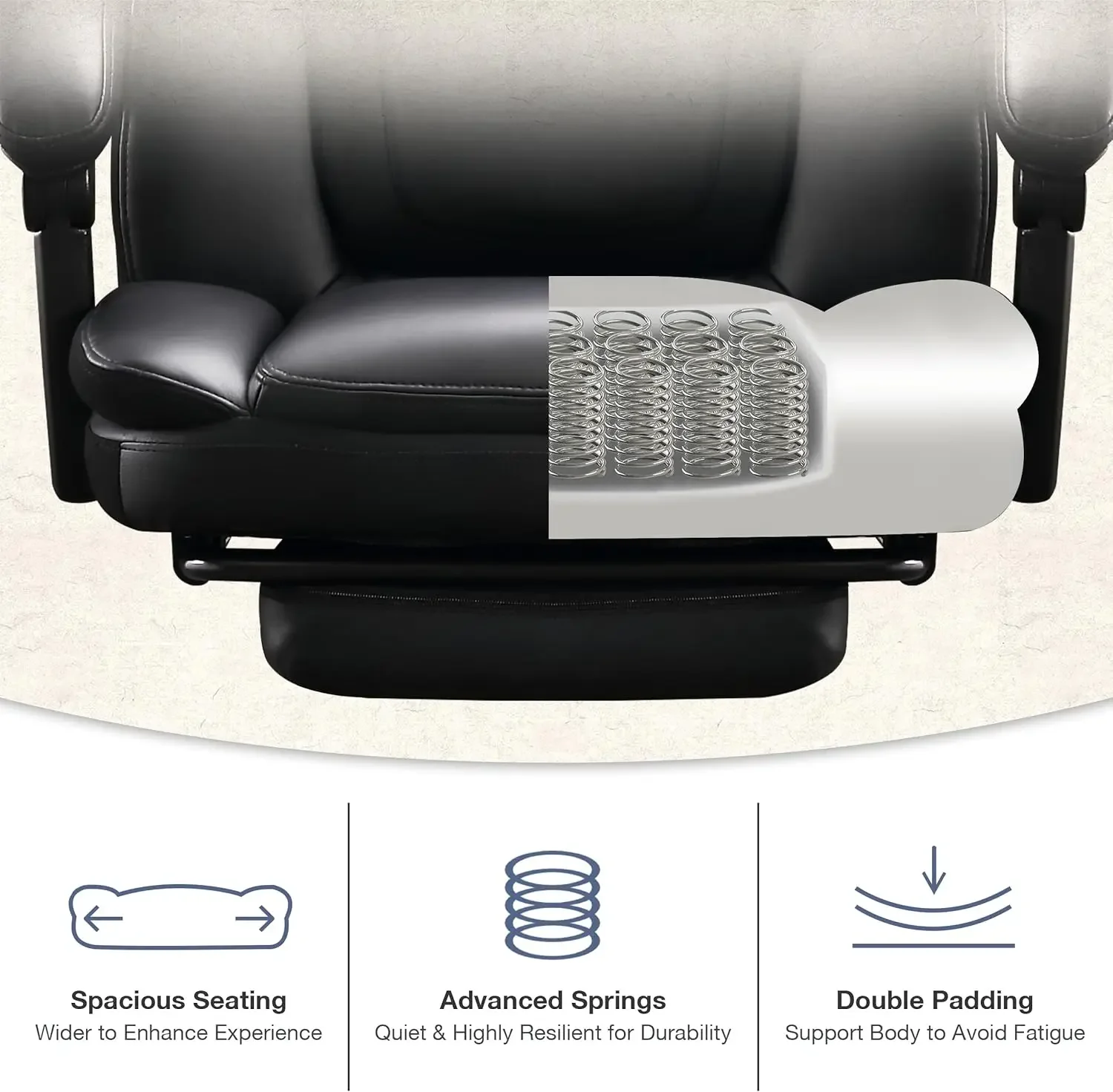 [Discounted Price!]Big and Tall Office Chair 400lbs, Executive Reclining Office Chairs with Footrest