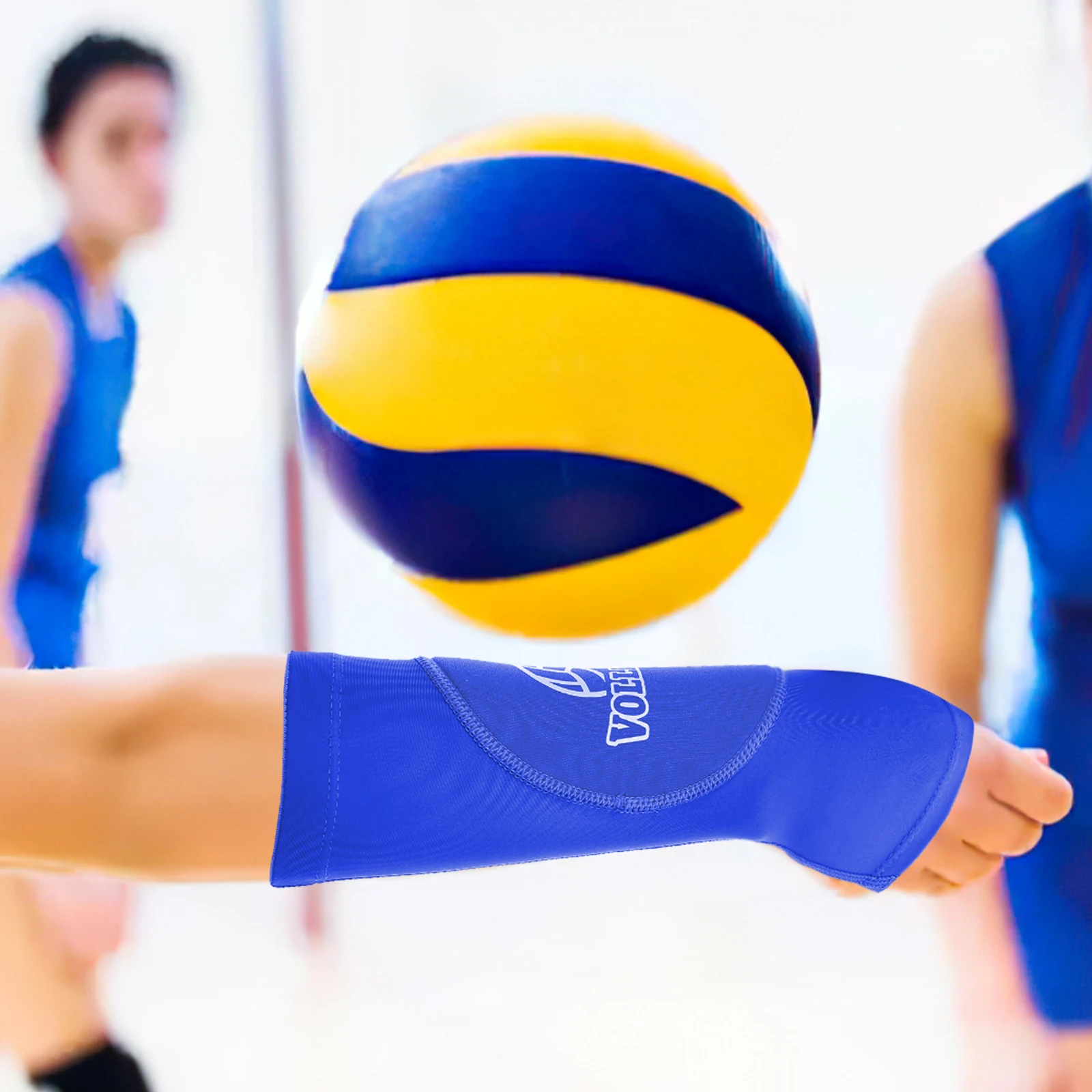 

1 Pair Volleyball Arm Sleeves For Women Padded Elbow Sports Wrist Brace Durable Forearm Guards Training Game Use Volleyball