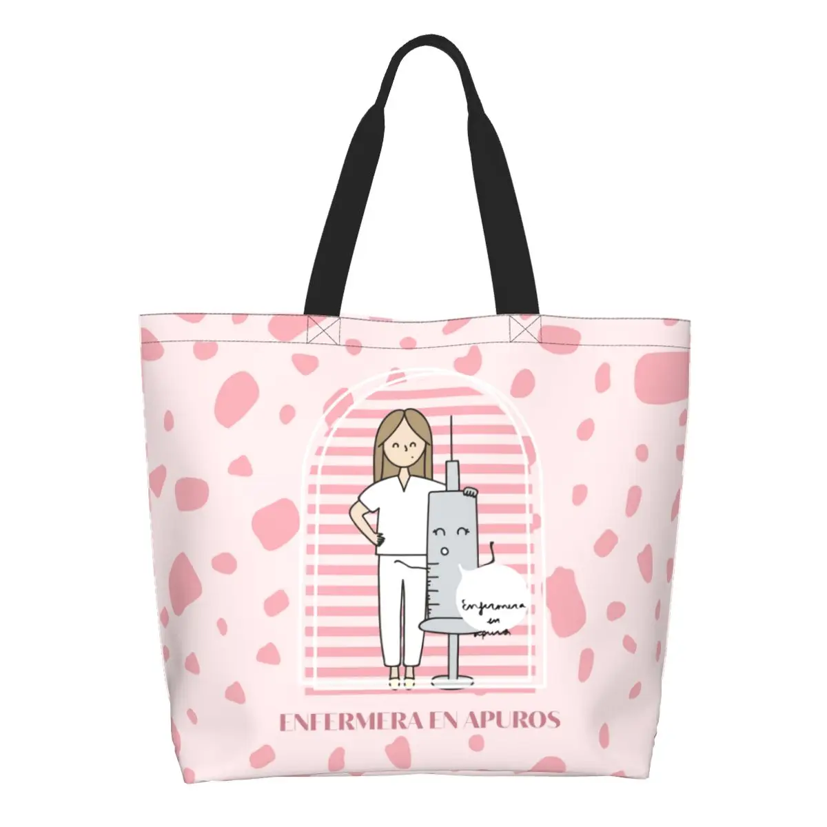 Doctor Nurse Enfermera En Apuros Large Capacity Grocery Bag Accessories Ulzzang Shopping Bags For Unisex