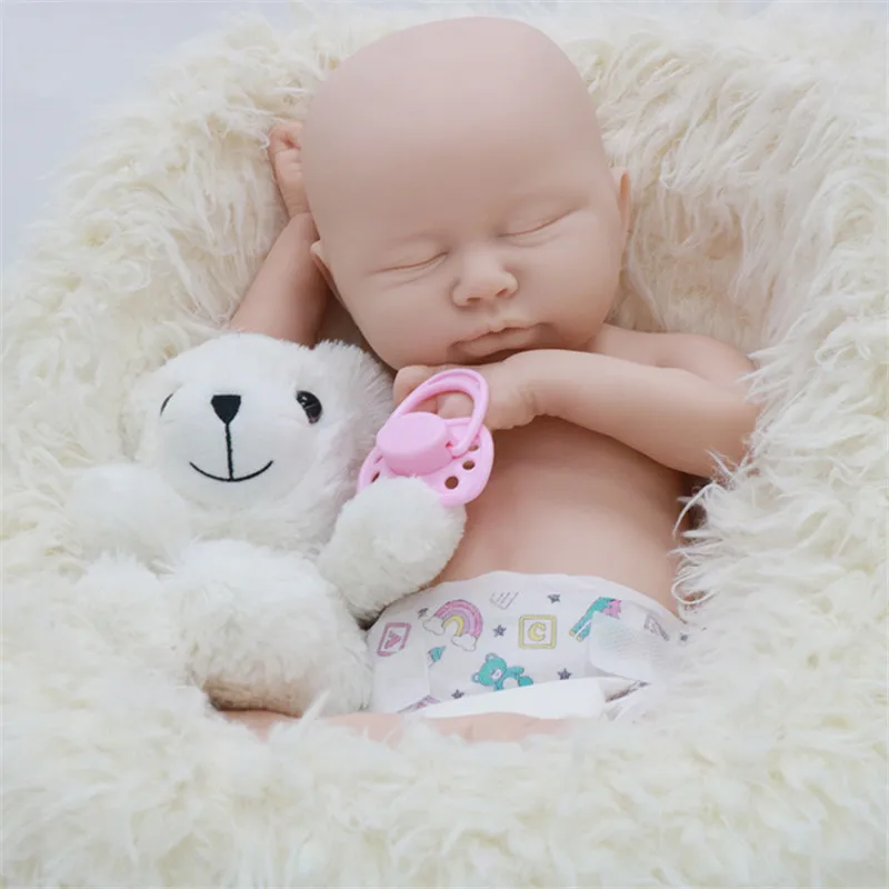 

3D textured 18 inch Girl rebirth doll unpainted mold and painted mold silicone solid rebirth doll accessories