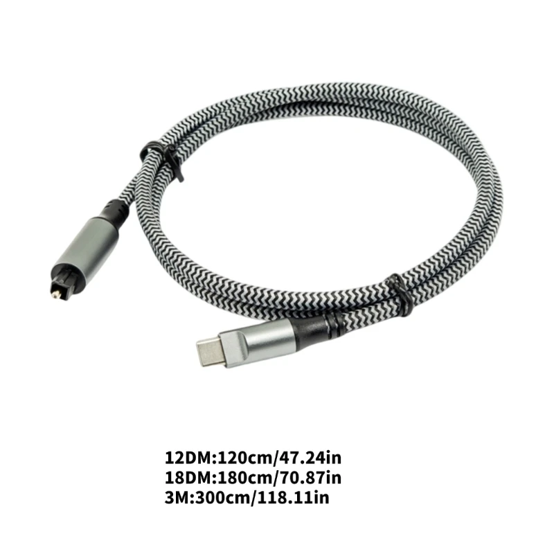 USB C To Optically SPDIF Converter Analog To Digital Sound Adapter Optically Cable 83CF