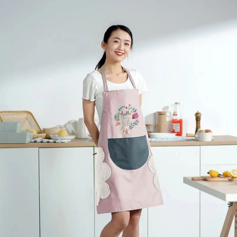 Hand-wiping Kitchen Household Cooking Apron Oil-proof Waterproof Men Women Adult Waist Fashion Coffee Overalls Wipe Hand Apron