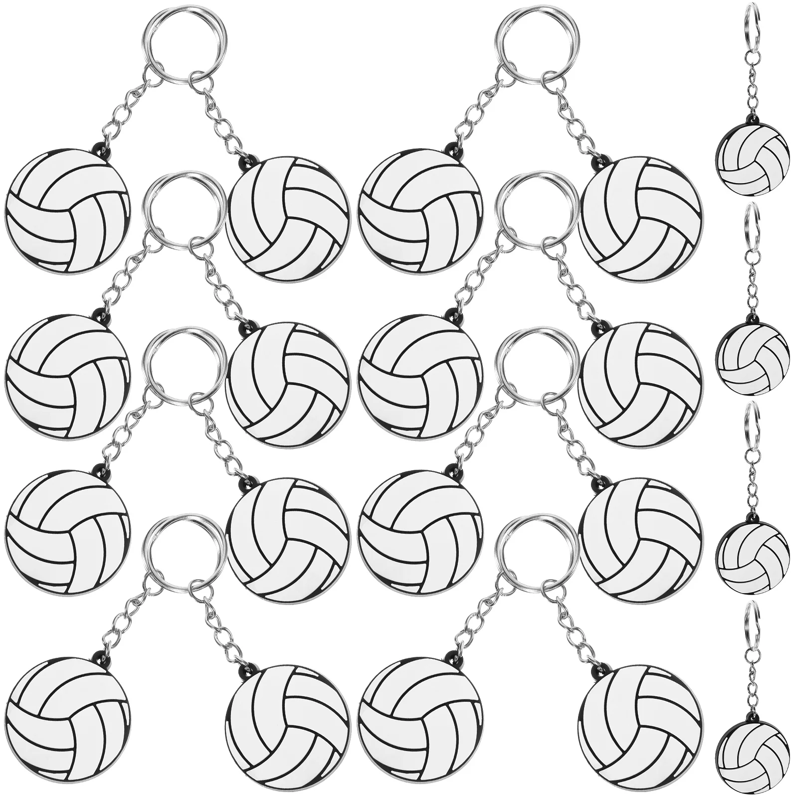 

20pcs PVC Keychain Volleyball Accessories Colorful Metal Keychains Teen Girls Bag Pendant Sports Keyring Lightweight Durable