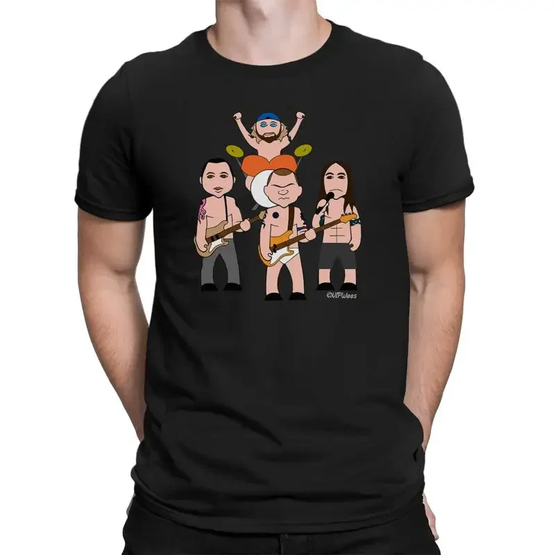 Mens Quality Cotton T Shirt Vipwees The Chillies Rock Band Guitar Caricature Eco