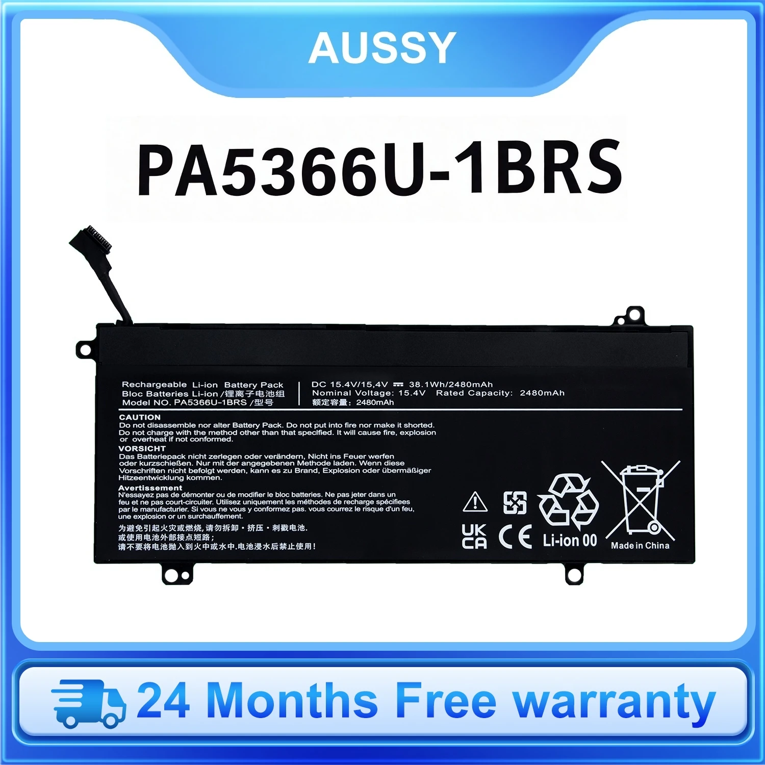 

PA5366U-1BRS аккумулятор для Toshiba Dynabook Satellite Pro L50 L50-G L50-J L40-G EX50L-K 11P 13Q 138 14Z 15Q + гарантия 24 месяца