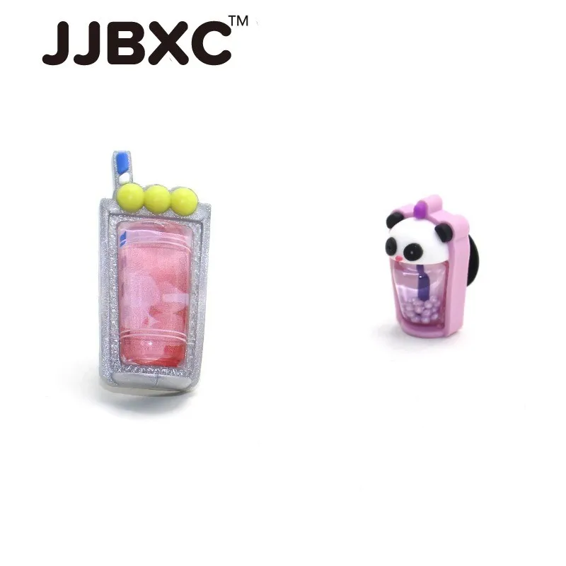 JJBXC Charm Shoe Buckle - Cartoon Panda Design with Lemon Theme - DIY Boba Inspired Accessory