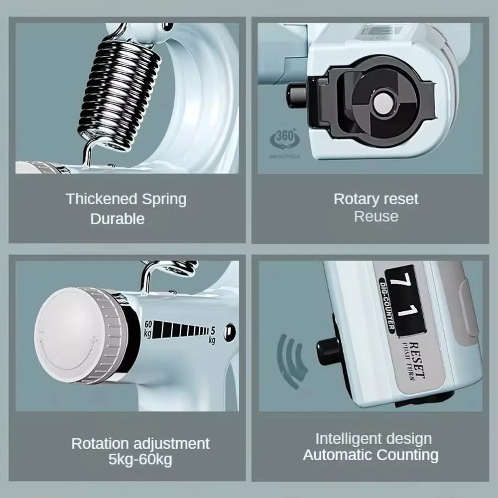 Adjustable Hand Gripper Strengthener Hand Grip Trainer With Counter Wrist Forearm And Hand Exerciser For Muscle Building