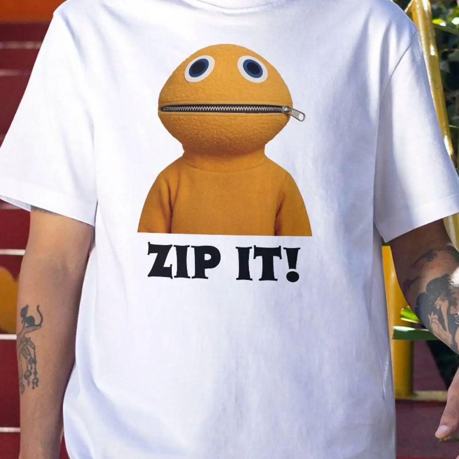 Футболка Zippy Zip It в винтажном стиле, мужская, повседневная, модная, уличная одежда, слегка дышащая, мягкая, с принтом, эластичная, универсальная.