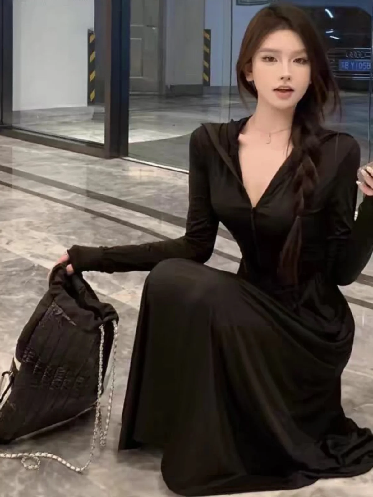 

Женское длинное облегающее солнцезащитное пальто из ледяного шелка с защитой от ультрафиолета, модная летняя модная верхняя одежда с капюшоном, закрывающая талию