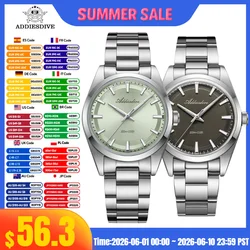 ADDIESDIVE męski luksusowy zegarek 10Bar wodoodporny BGW9 Super Luminous stal nierdzewna 316L reloj hombre VH31 zegarki kwarcowe