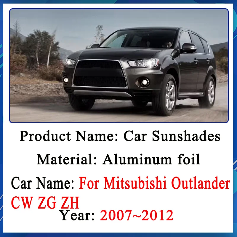 Car Full Coverage Sunshades For Mitsubishi Outlander CW ZG ZH 2007-2012 Sunshade Anti-UV Privacy Heat insulation Car Accessories