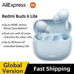 Nuova versione globale Xiaomi Redmi Buds 6 Lite auricolare fino a 40dB cancellazione attiva del rumore ad ampia frequenza * fino a 38 ore auricolare