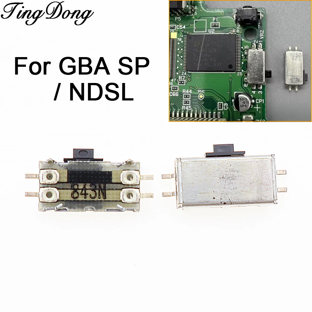 Interruptor deslizante de volumen para Gameboy Advance SP, botón ajustable de encendido y apagado de volumen para piezas de reparación de consola de juegos NDS Lite NDSL