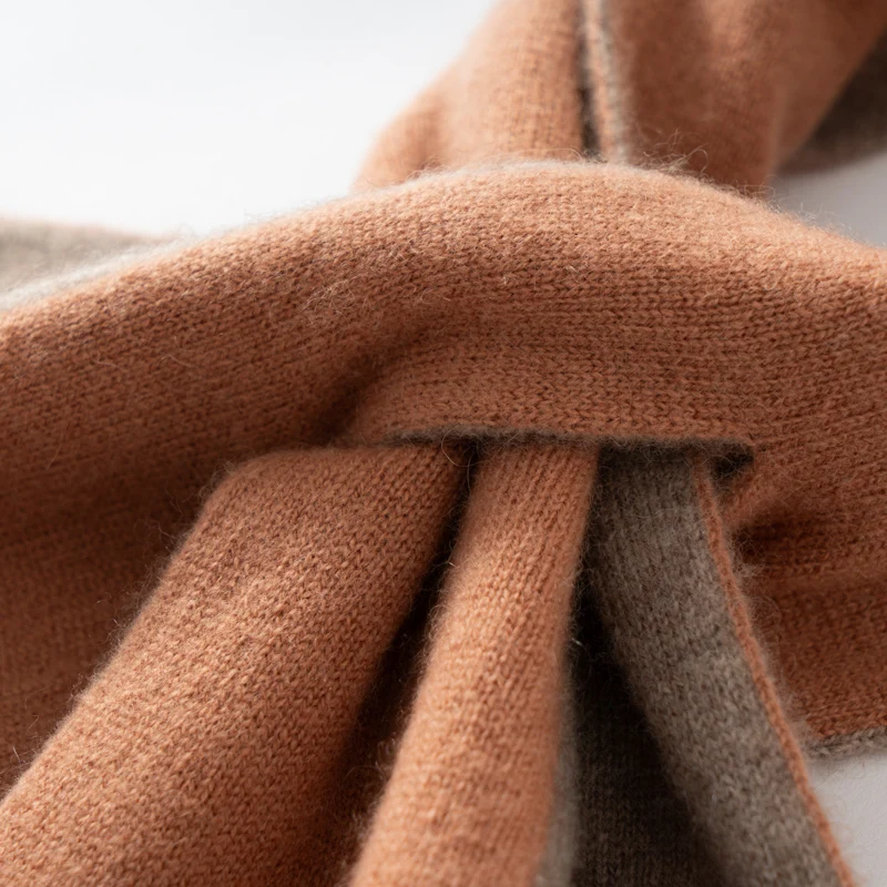 100% الكشمير وشاح المرأة محبوك المتناقضة وشاح الموضة الكورية وشاح دافئ الخريف الشتاء جديد المرأة وشاح مثقب