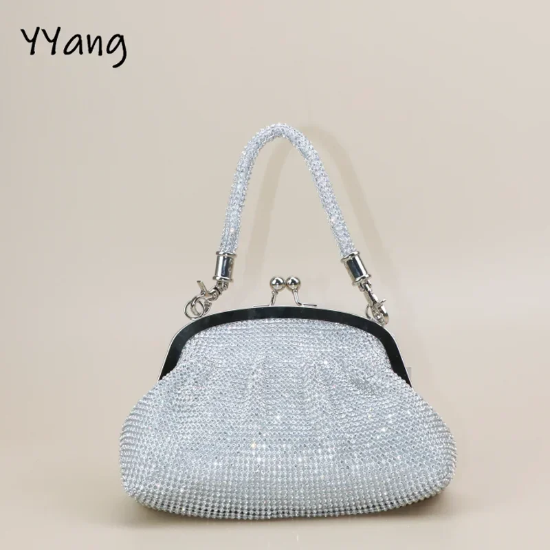 Fashion Trends Purses For Women Hand Bags For Women 2024 New Party Rhinestone Purse Mini Crystal Clutch Bag Makeup Bag