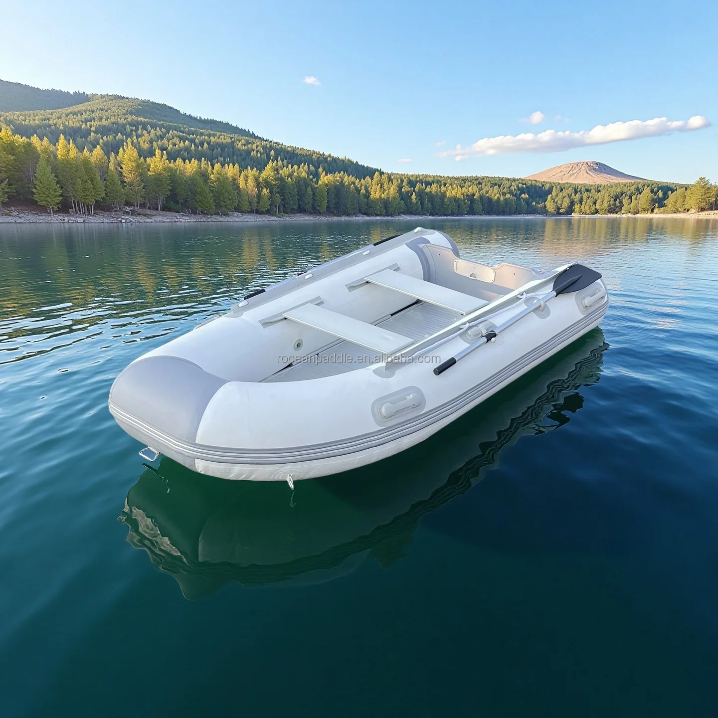 

270cm V-shaped Rubber Boat Inflatable Fishing Boat With Motor