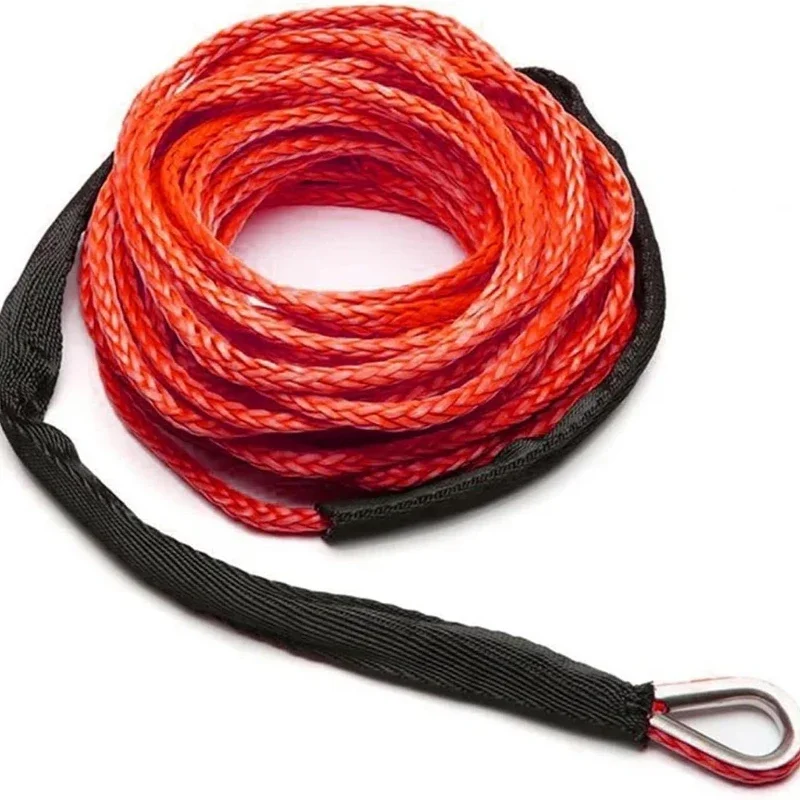 6mmX15m 10000LBS Towing Rope Truck Boat Emergency Replacement Car Outdoor Synthetic Winch Rope Cable Uh MW PE Rope