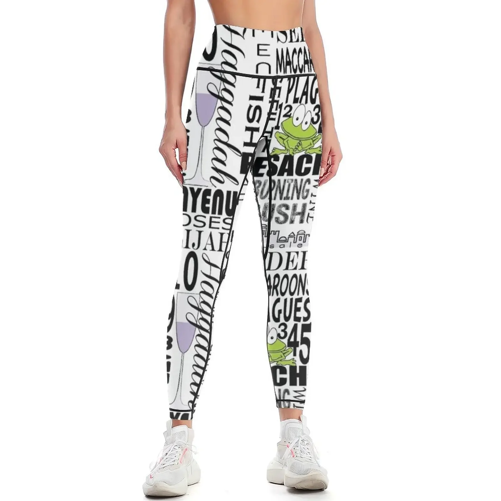 

Passover Seder Words Design Leggings sport pants trousers workout clothes for Sportswear woman gym Womens Leggings