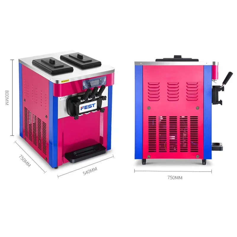 Macchina per gelato a tre colori 16-22L / h Macchina per gelato automatica commerciale per cono gelato Macchina per gelato soft da tavolo