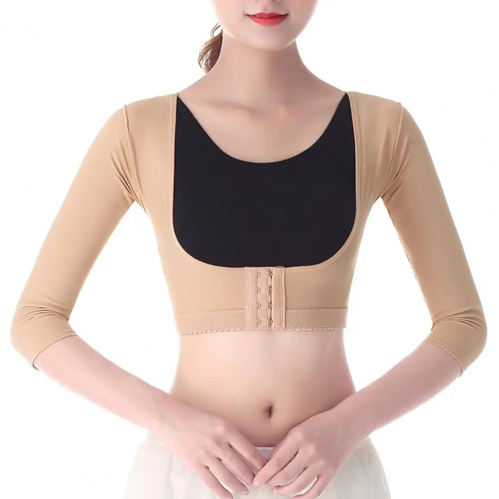 Back Support Alignment Top Arm Underwear Tops for Women Posture Shaperwear with Bust Push Up Body Shaper Short Sleeve