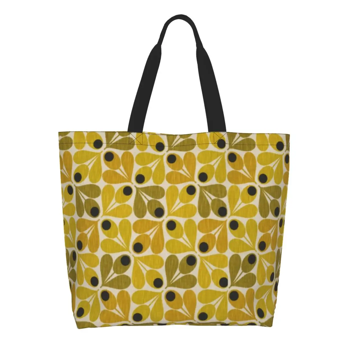 Abstract Acorn Orla Kiely Grocery Shopping Bags Canvas Shopper Tote Shoulder Bags Big Capacity Washable Scandinavian Handbag