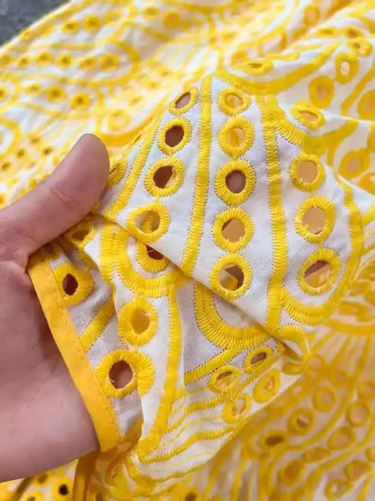 여성용 섹시한 컷 아웃 숄더 오프 레이어 프릴 자수 드레스, 신축성 허리, 홀리데이 롱 베스티도 비치, 빅 사이즈 슬림, 여름