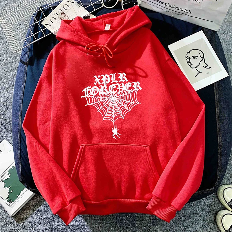Winter Men Women Hooded Streetwear Long Sleeve Pullover Clothing Sweatshirt Warm Casual Tops XPLR Hell Week Spider Merch Hoodies
