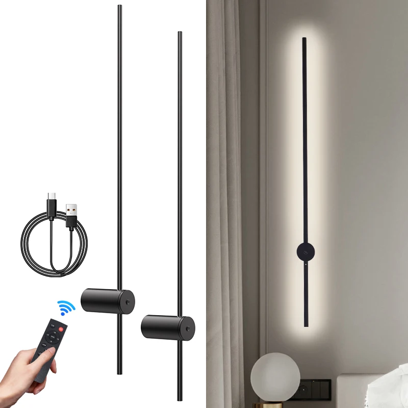 

Wireless USB Living Room Bedroom Set of Two Rechargeable Lighting Wall Lamps Battery Powered Interior Wall Lamps