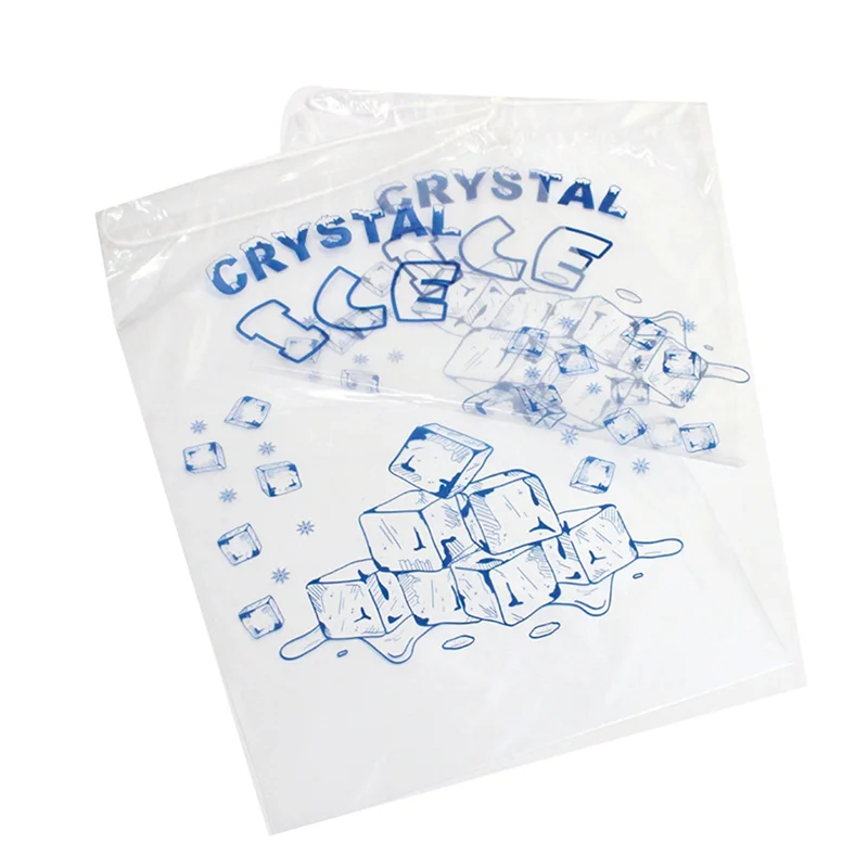 ABQR sacs de glace 8 lb avec cordon de serrage, 100 sacs de glace pour Machine à glace, sacs réutilisables robustes,